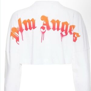 Palm Angels Crop White Shirt white XSMALL